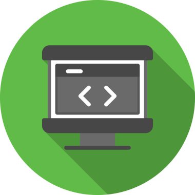 Kod vektörü düz simgesi simgesi