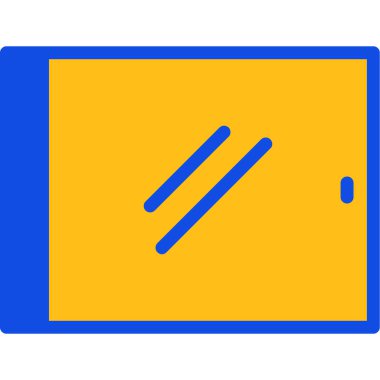 beyaz arkaplanda izole edilmiş tablet simgesi ve vektör illüstrasyonu