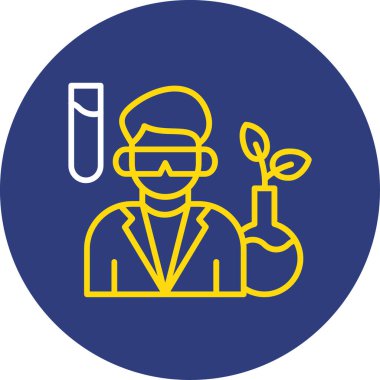 Bilim adamı. Web simgesi basit illüstrasyon