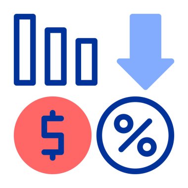 iş ve finans düz vektör simgesi