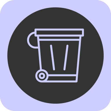 Çöp kutusu simgesi, vektör illüstrasyonu