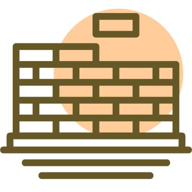inşaat tuğlası simgesi düz stil