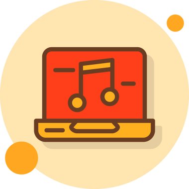 Müzik. Web simgesi basit illüstrasyon