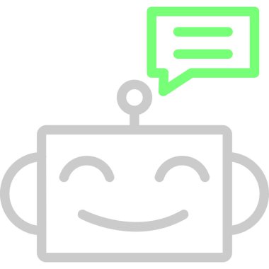 Gülümseme sohbet mesajı simgesi ana hat biçiminde