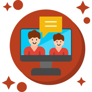 çevrimiçi sohbet konsepti simgesi, vektör illüstrasyon tasarımı