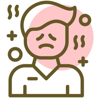 Baş ağrısı. Web simgesi vektör illüstrasyonu