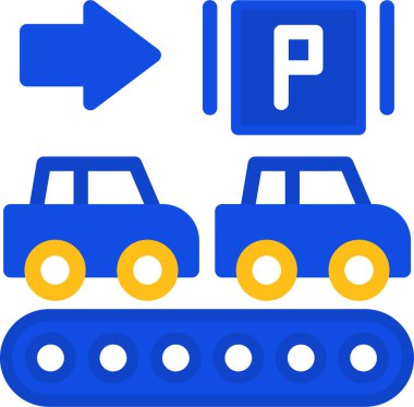 Yol park simgesi vektör illüstrasyonu