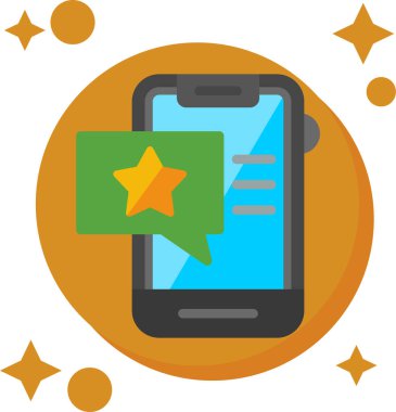 Yıldız vektör illüstrasyonlu akıllı telefon