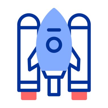 Roket. Web simgesi basit illüstrasyon