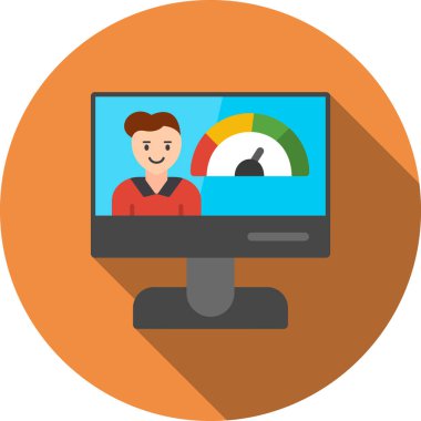 Simge vektör illüstrasyon tasarımlı bilgisayar masaüstü