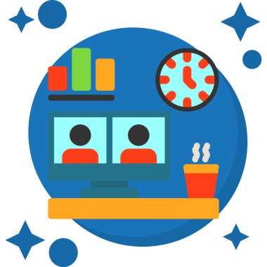 iş adamları simge üzerinde çalışıyor