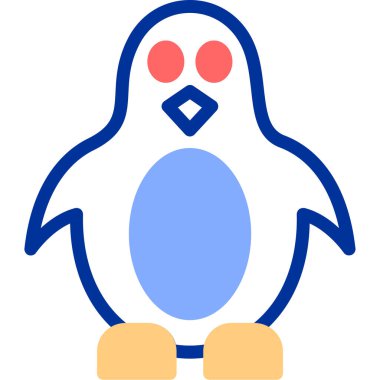 Penguen. Web simgesi basit illüstrasyon