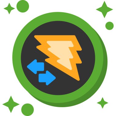 Çemberli yeşil ve mavi ikonun vektör çizimi