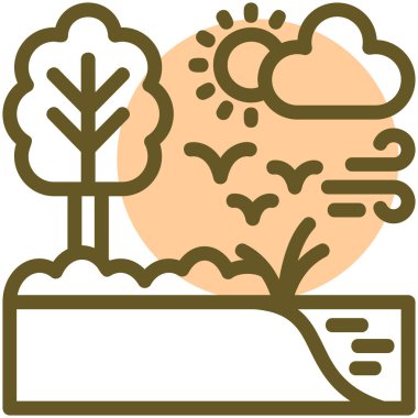 Bir ağaç simgesinin vektör illüstrasyonu