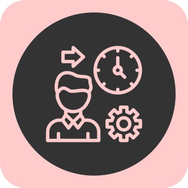 Zaman için vektör illüstrasyonu, seo ve teknoloji simgesi