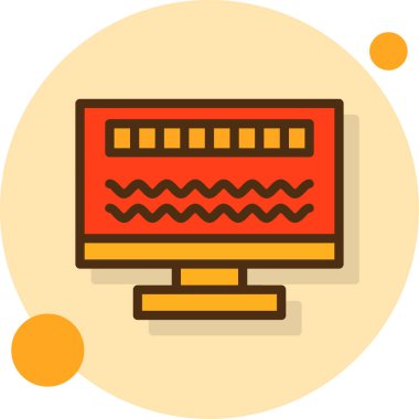 bilgisayar monitörü web simgesi, basit vektör illüstrasyonu