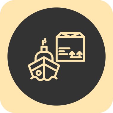 vektör kargo gemisi ico, vektör çizimi