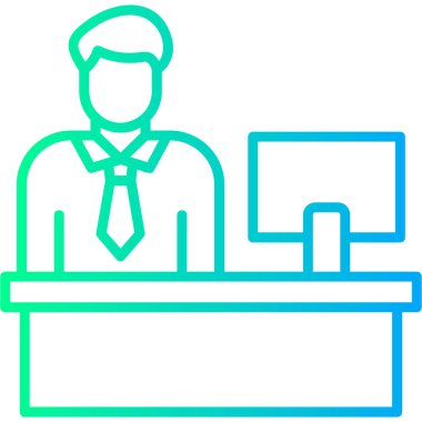 Müdür bey. simge simgesi basit illüstrasyon