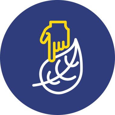 Mavi arkaplanı olan bir elin vektör çizimi