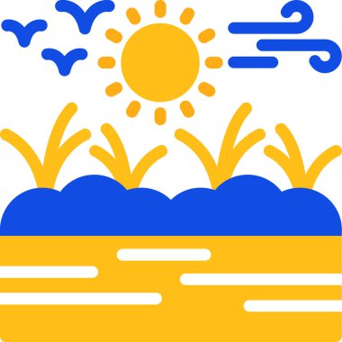 Güneş. Web simgesi basit illüstrasyon