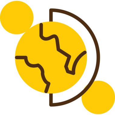 Toprak Gezegeni simgesi ana hatlarıyla doldurulmuş