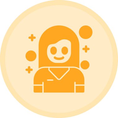 avatar kız kişisi simgesi düz stil