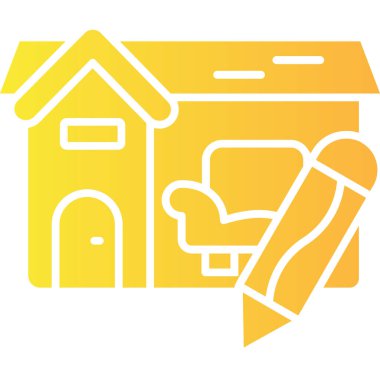 Emlak simgesi, vektör illüstrasyonu