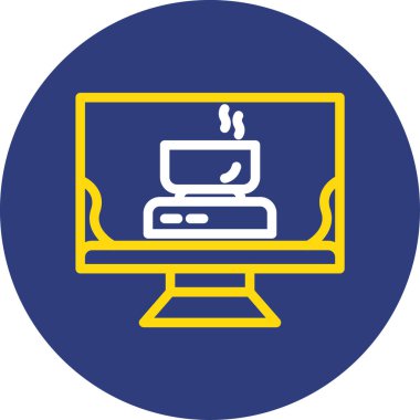 bilgisayar monitör simgesini vektör çizim