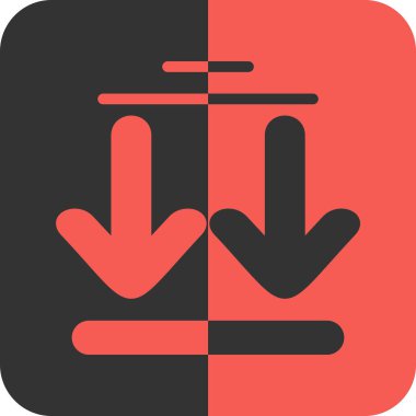 ok aşağı yönlü simge doldurulmuş dış hat biçimi