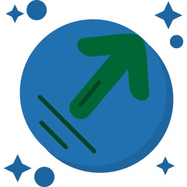 Bir yıldızlı yeşil ve mavi okun vektör çizimi