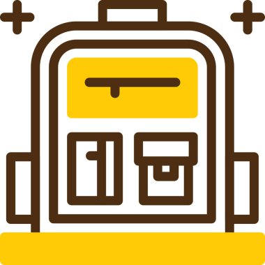 sırt çantası simgesi, vektör illüstrasyonu