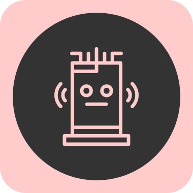 Akıllı telefon simgesine sahip robot, basit biçim