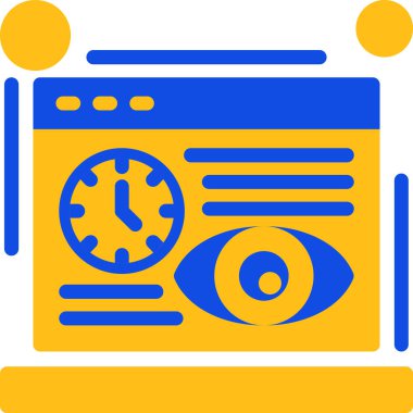 Beyaz arkaplanda izole edilmiş göz simgesi ve vektör illüstrasyonu