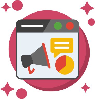 reklam düz ikon vektör illüstrasyonu.