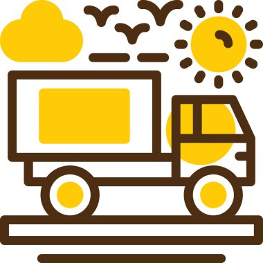 kamyon dağıtım simgesi, vektör illüstrasyonu