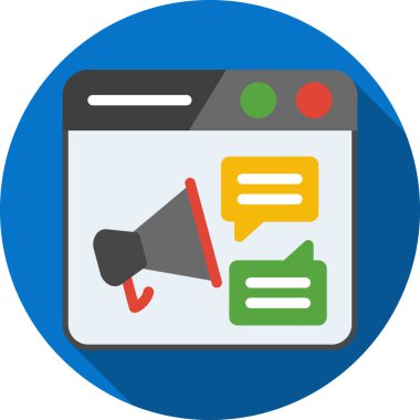 Doldurulmuş ana hatlar biçiminde sohbet ileti simgesi