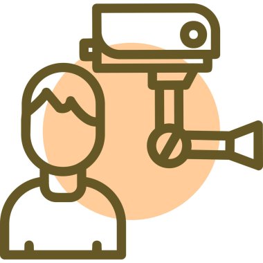 Sakallı ve fırçalı bir adamın vektör çizimi