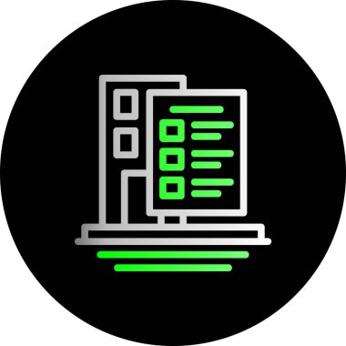 Bilgisayar Sunucusu Simge Vektör Çizimi