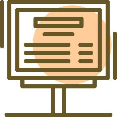 Bilgisayar monitörü. Web simgesi basit illüstrasyon