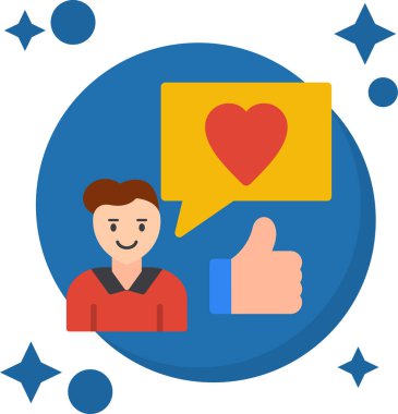 insan ve kalp ikonu vektör illüstrasyonu