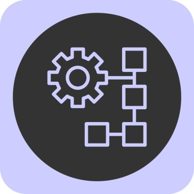 Vektör illüstrasyonu, ikinci modern dişli simgesi