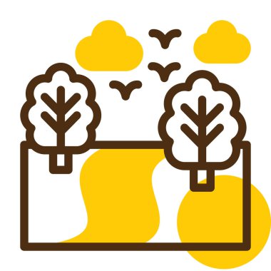 Bir ağaç simgesinin vektör illüstrasyonu