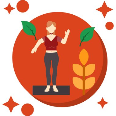 Genç bir kadın parkta yoga yapıyor..