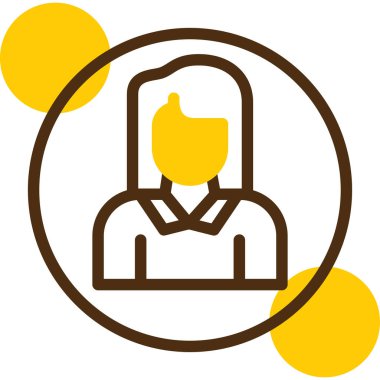 Kadın. Web simgesi basit illüstrasyon