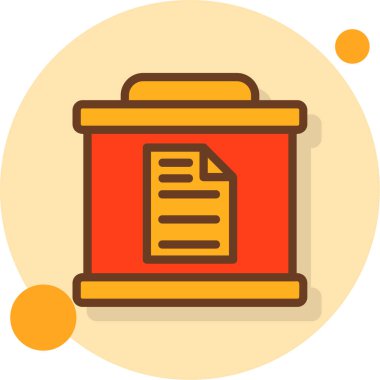 yumuşak turuncu arkaplanda izole edilmiş modayı gösteren belge simgesi