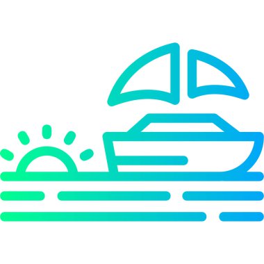 Gemi simgesi vektör illüstrasyonunu gezdir