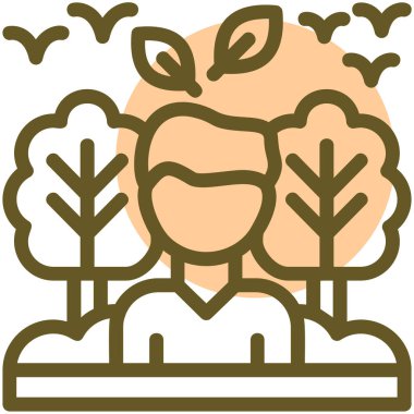 Bir ağaç simgesinin vektör illüstrasyonu