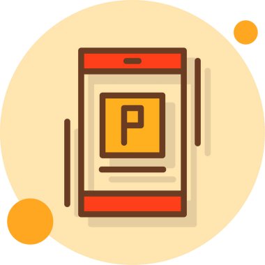 Park ediyor. Web simgesi basit illüstrasyon