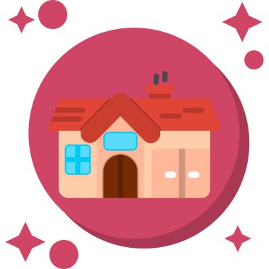 Ev Vektörü Simgesi Düz Çizimi 