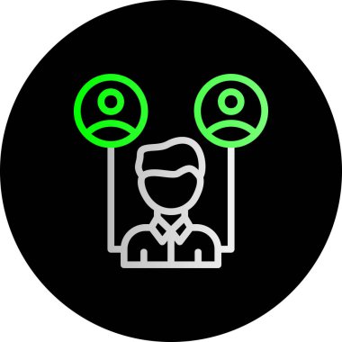 Yeşil ve beyaz gözlü bir adamın vektör çizimi